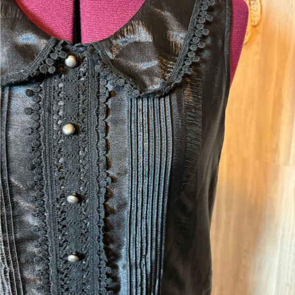 Anna Sui Navy Blue Polyester Lace Trim Dress 20th Anniversary Collection - Picture 4 of 12